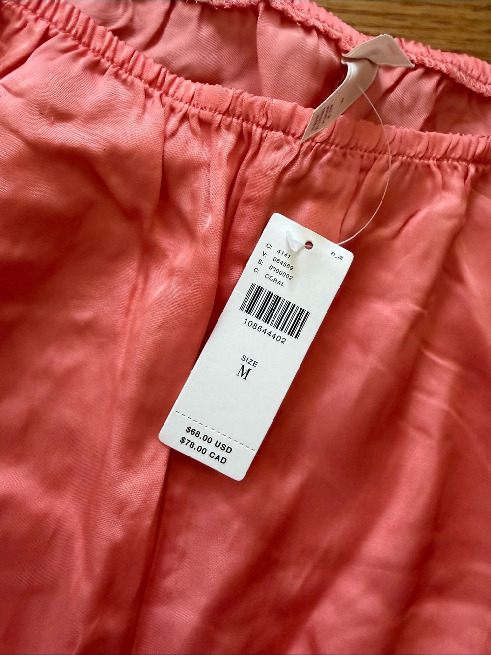 Anthro NWT Silky Lace Trim Peach Shorts - Picture 3 of 3